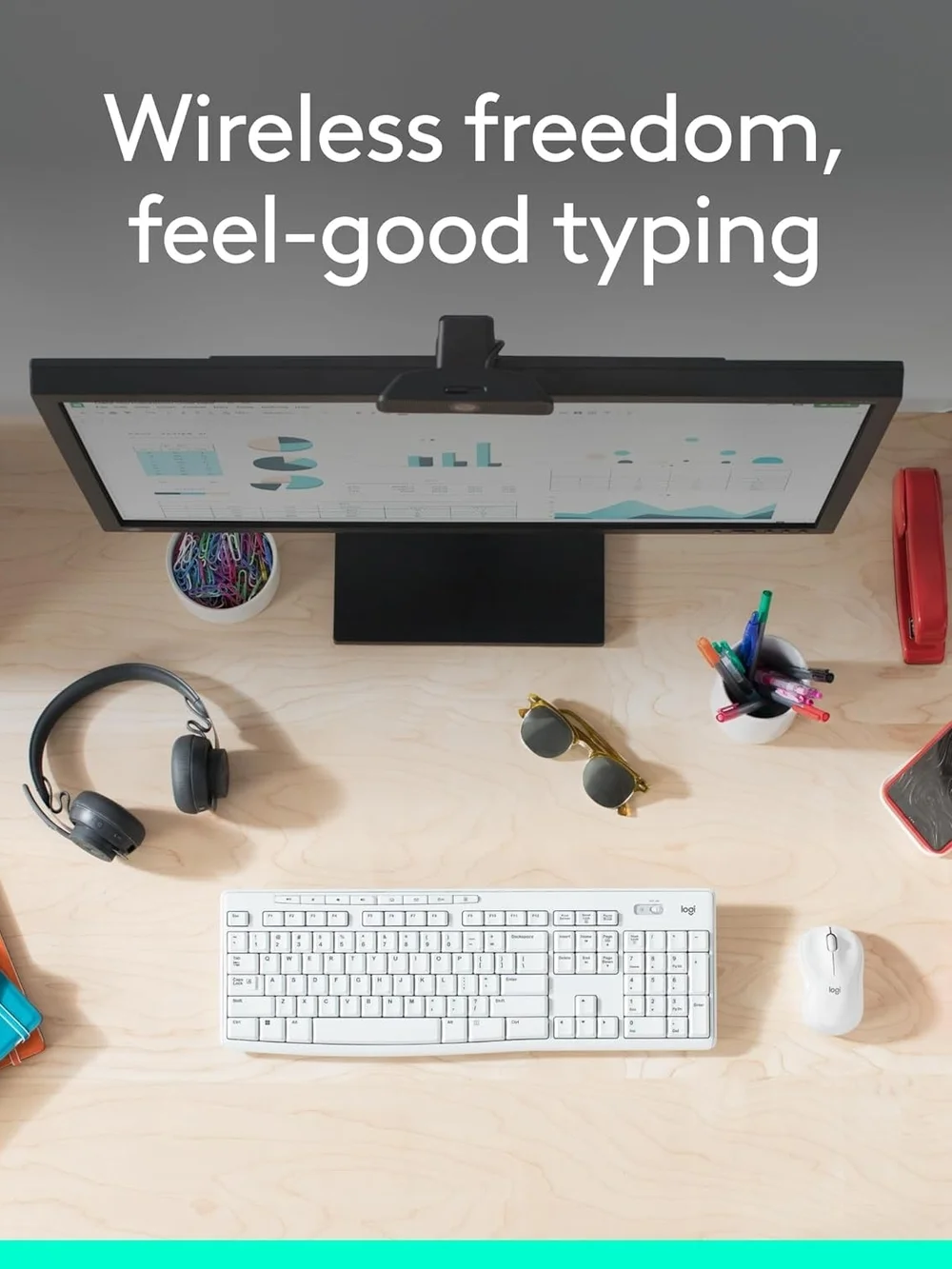 Logitech MK270 Wireless Keyboard and Mouse Combo for Windows Computer White NEW